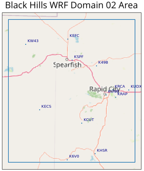 WRF Station Map Black Hills Area